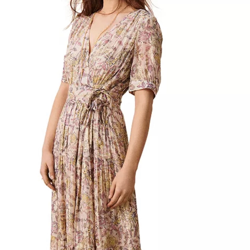 ba&sh Floral Maxi Dress - Pink and Cream